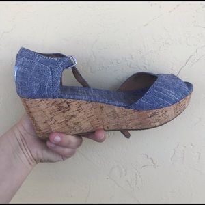 Cute chambray platform wedges